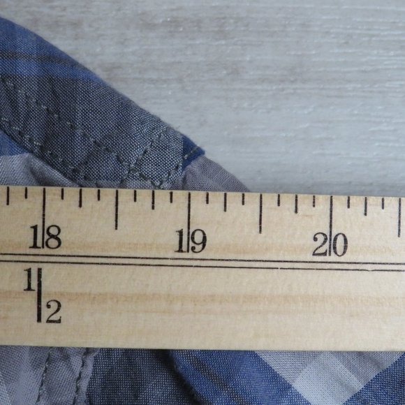 Urban Pipeline* Men's Short Sleeve Snap Button Down Curved Hem Plaid Shirt~Large - Picture 9 of 12